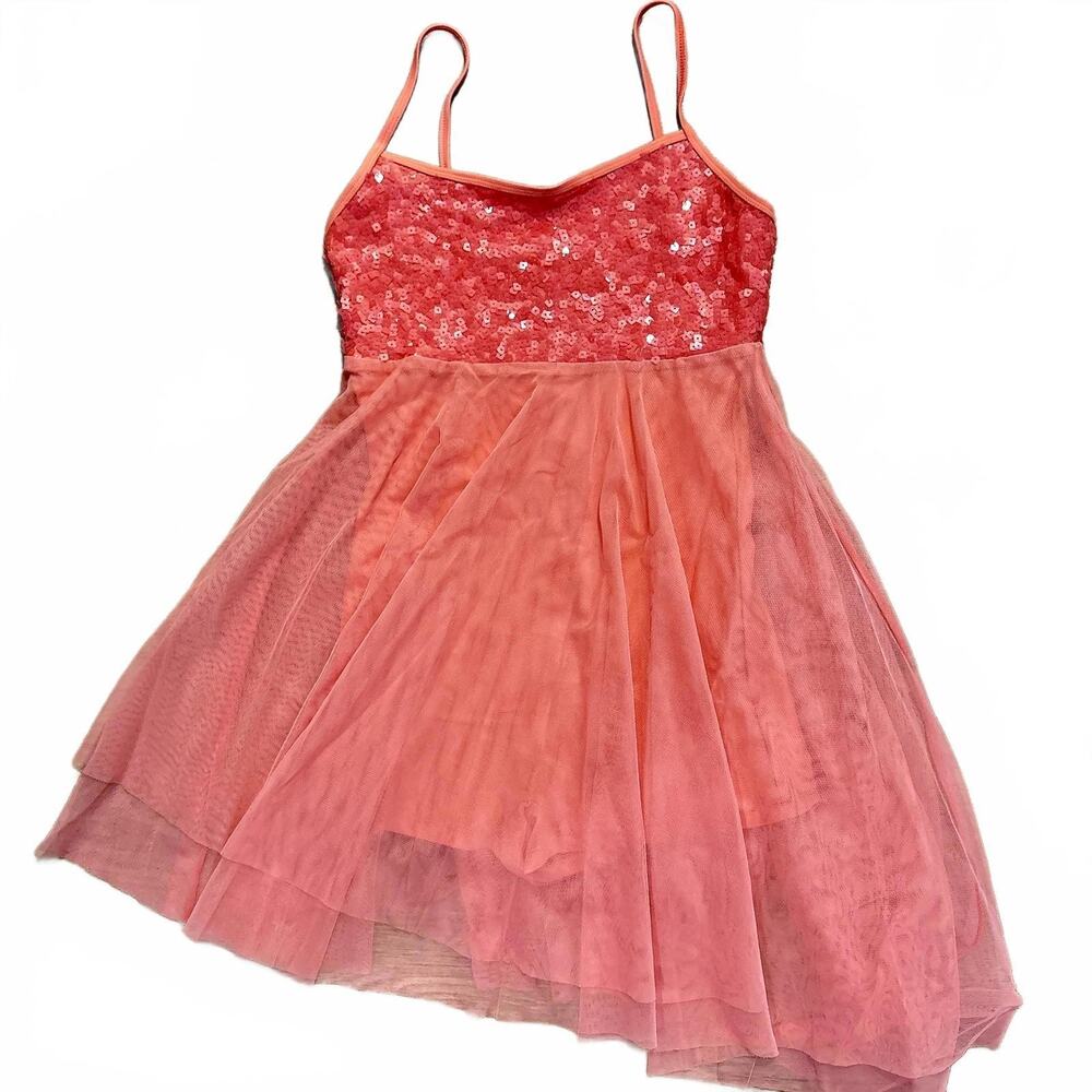 Double Platinum Adult Coral Sequined Dance Halloween Costume Sparkly Coquette